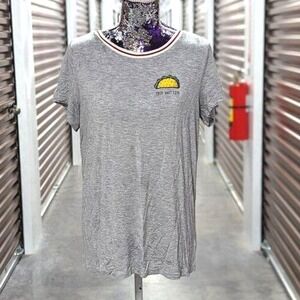 Quirky Taco Bout Love Super Soft Graphic Gray Tee T-Shirt - Large American Eagle